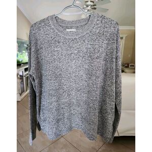 LUCKY BRAND Womens Gray Marled Crewneck Long Sleeve Viscose Blend Knit Sweater M